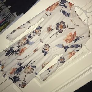 Flora Print Pleated Midi Dress